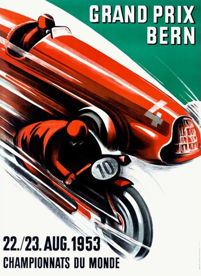 Grand Prix Bern 1953 Championnats Du Monde | Vintage Ad and Cover Art 1891-1970