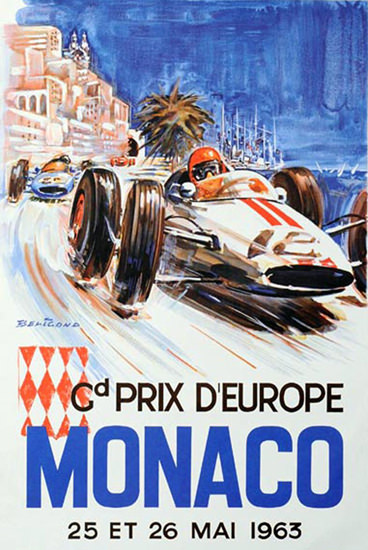 Grand Prix D Europe Monaco 1963 | Vintage Ad and Cover Art 1891-1970