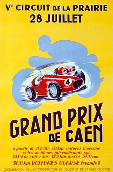 Grand Prix De Caen Circuit De La Prairie | Vintage Ad and Cover Art 1891-1970