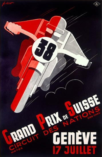 Grand Prix De Suisse Geneve Circuit Des Nations | Vintage Ad and Cover Art 1891-1970