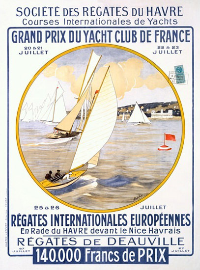 Grand Prix Du Yacht De France Societe Regates | Vintage Ad and Cover Art 1891-1970