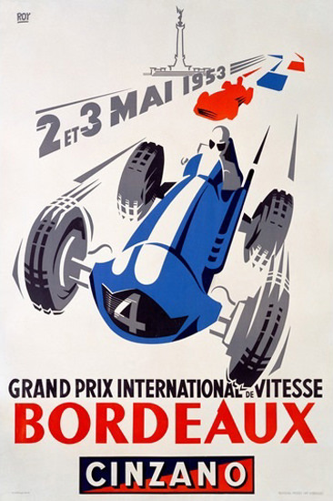 Grand Prix International Bordeaux 1953 Cinzano | Vintage Ad and Cover Art 1891-1970