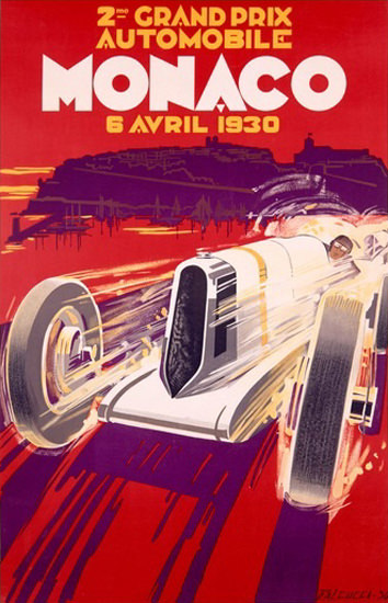 Grand Prix Monaco 1930 Robert Falcucci | Vintage Ad and Cover Art 1891-1970