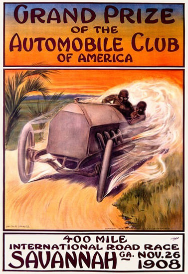 Grand Prize Automobile Club America 1908 | Vintage Ad and Cover Art 1891-1970