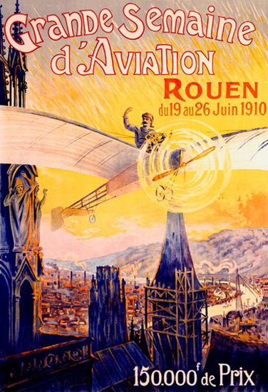 Grande Semaine D Aviation Rouen 1910 Rambert | Vintage Ad and Cover Art 1891-1970