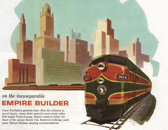 Great Northern Railway Empire Builder 1950s | Vintage Travel Posters 1891-1970