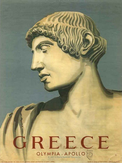 Greece Olympia Apollo | Vintage Travel Posters 1891-1970