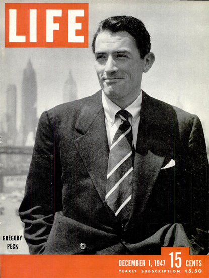 Gregory Peck 1 Dec 1947 Copyright Life Magazine | Life Magazine BW Photo Covers 1936-1970