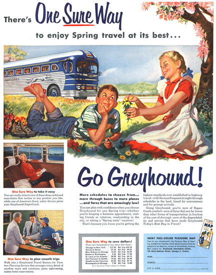 Greyhound Spring Kids 1953 | Vintage Travel Posters 1891-1970