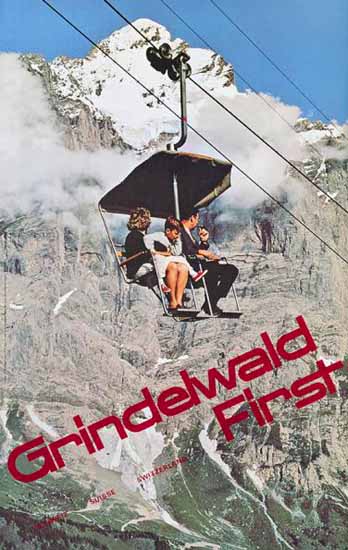 Grindelwald First Schweiz Suisse Switzerland 1969 | Vintage Travel Posters 1891-1970