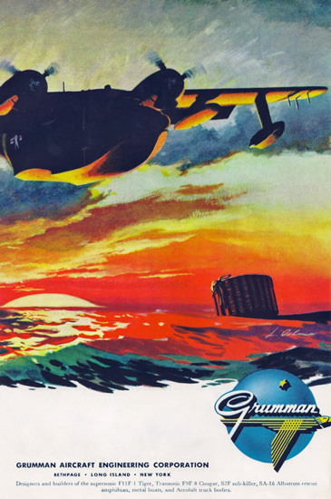 Grumman Aircraft 1956 | Vintage War Propaganda Posters 1891-1970