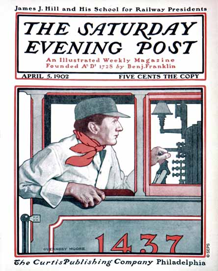 Guernsey Moore Cover Artist Saturday Evening Post 1902_04_05 | The Saturday Evening Post Graphic Art Covers 1892-1930