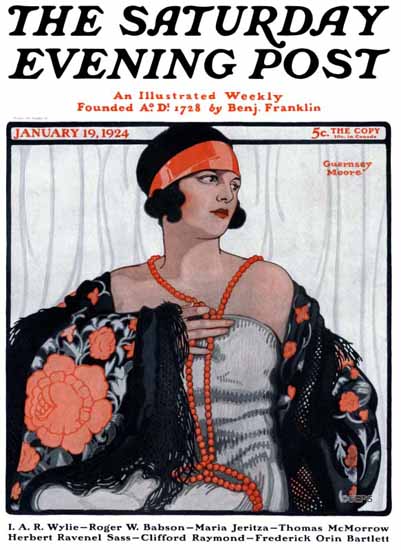 Guernsey Moore Cover Artist Saturday Evening Post 1924_01_19 | The Saturday Evening Post Graphic Art Covers 1892-1930