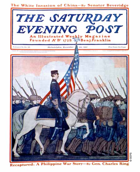 Guernsey Moore Saturday Evening Post Philippine War 1901_11_30 | The Saturday Evening Post Graphic Art Covers 1892-1930