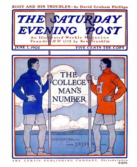 Guernsey Moore Saturday Evening Post Rowing 1902_06_07 | The Saturday Evening Post Graphic Art Covers 1892-1930