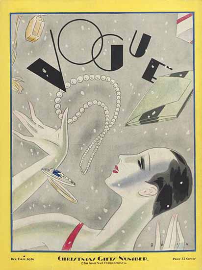 Guillermo Bolin Vogue Cover 1926-12-01 Copyright | Vogue Magazine Graphic Art Covers 1902-1958