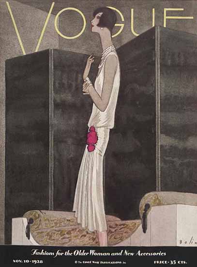 Guillermo Bolin Vogue Cover 1928-11-10 Copyright | Vogue Magazine Graphic Art Covers 1902-1958