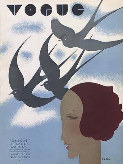 Guillermo Bolin Vogue Cover 1930-01-18 Copyright | Vogue Magazine Graphic Art Covers 1902-1958