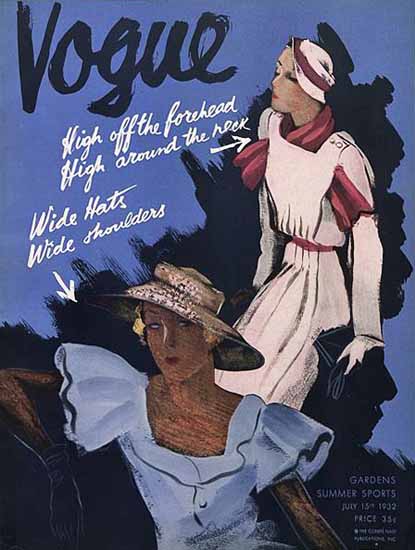 Guillermo Bolin Vogue Cover 1932-07-15 Copyright | Vogue Magazine Graphic Art Covers 1902-1958