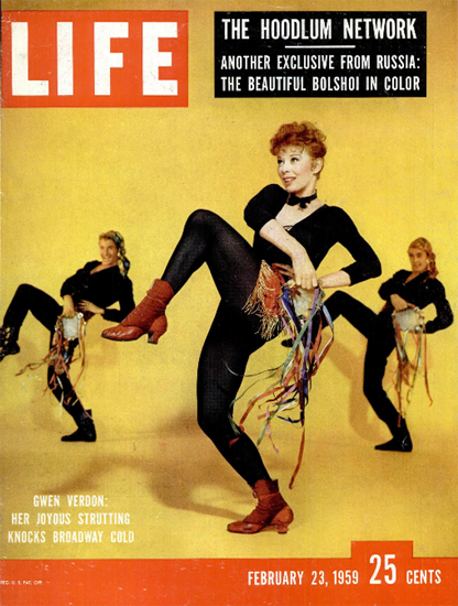 Gwen Verdon knocks Broadway cold 23 Feb 1959 Copyright Life Magazine | Life Magazine Color Photo Covers 1937-1970