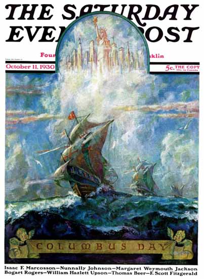 HW Tilson Saturday Evening Post Columbus Day 1930_10_11 | The Saturday Evening Post Graphic Art Covers 1892-1930