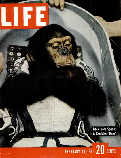 Ham back from Space USS Donner 10 Feb 1961 Copyright Life Magazine | Life Magazine Color Photo Covers 1937-1970