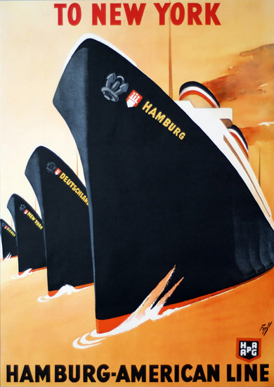 Hamburg-American Line New York 1936 | Vintage Travel Posters 1891-1970