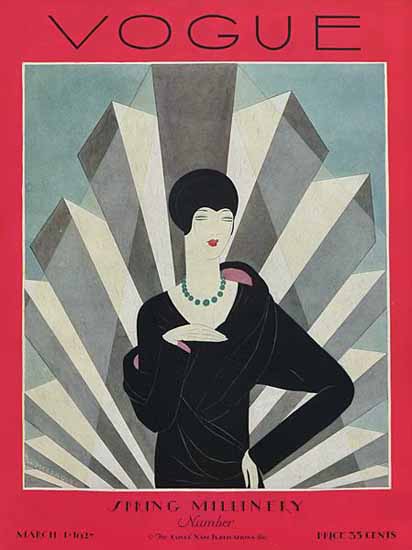 Harriet Meserole Vogue Cover 1927-03-01 Copyright | Vogue Magazine Graphic Art Covers 1902-1958