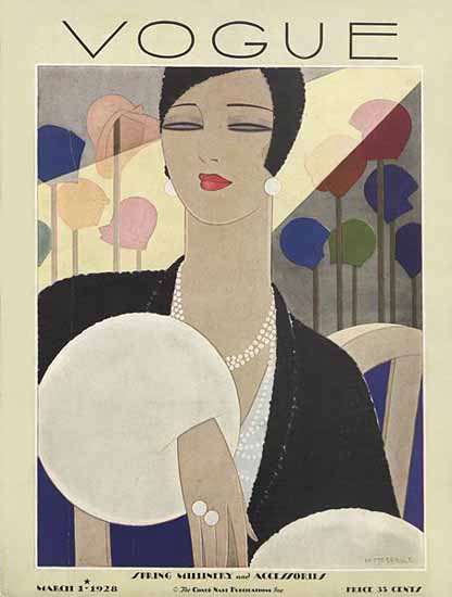 Harriet Meserole Vogue Cover 1928-03-01 Copyright | Vogue Magazine Graphic Art Covers 1902-1958