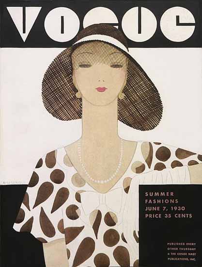 Harriet Meserole Vogue Cover 1930-06-07 Copyright | Vogue Magazine Graphic Art Covers 1902-1958