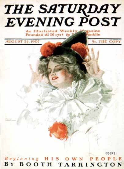 Harrison Fisher Artist Saturday Evening Post 1907_08_24 | The Saturday Evening Post Graphic Art Covers 1892-1930