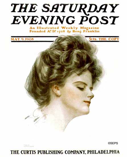 Harrison Fisher Artist Saturday Evening Post 1908_05_09 | The Saturday Evening Post Graphic Art Covers 1892-1930