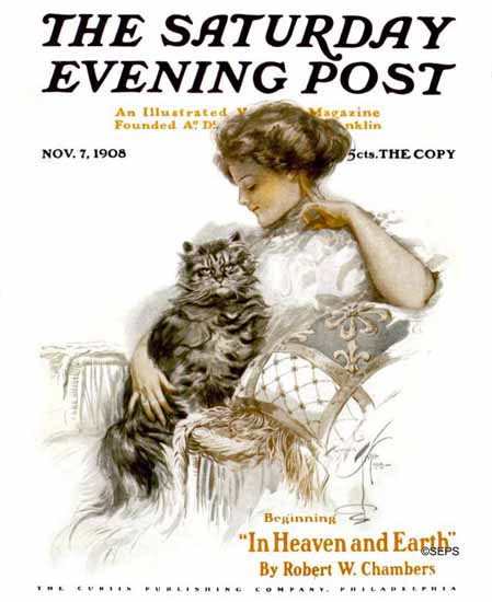 Harrison Fisher Artist Saturday Evening Post 1908_11_07 | The Saturday Evening Post Graphic Art Covers 1892-1930