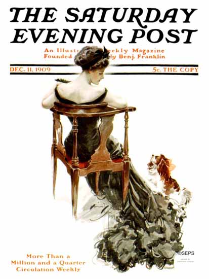 Harrison Fisher Artist Saturday Evening Post 1909_12_11 | The Saturday Evening Post Graphic Art Covers 1892-1930