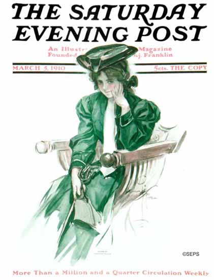 Harrison Fisher Artist Saturday Evening Post 1910_03_05 | The Saturday Evening Post Graphic Art Covers 1892-1930