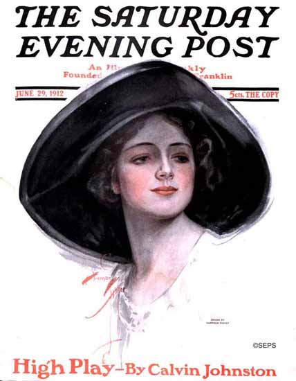 Harrison Fisher Artist Saturday Evening Post 1912_06_29 | The Saturday Evening Post Graphic Art Covers 1892-1930