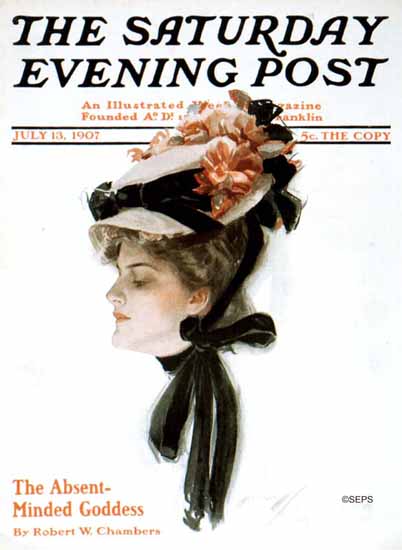 Harrison Fisher Cover Artist Saturday Evening Post 1907_07_13 | The Saturday Evening Post Graphic Art Covers 1892-1930