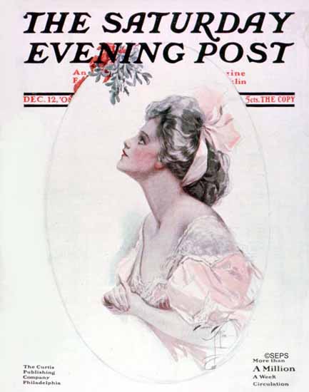 Harrison Fisher Cover Artist Saturday Evening Post 1908_12_12 | The Saturday Evening Post Graphic Art Covers 1892-1930