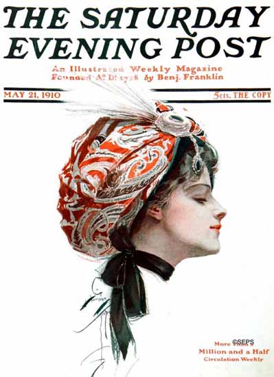 Harrison Fisher Cover Artist Saturday Evening Post 1910_05_21 | The Saturday Evening Post Graphic Art Covers 1892-1930