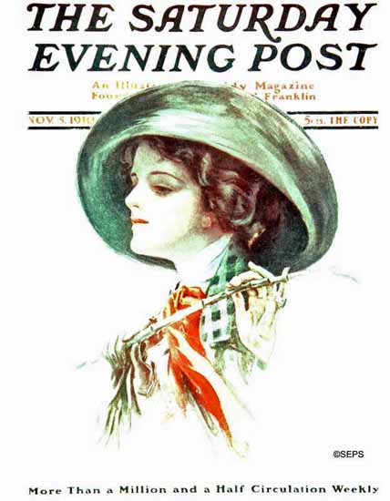 Harrison Fisher Cover Artist Saturday Evening Post 1910_11_05 | The Saturday Evening Post Graphic Art Covers 1892-1930