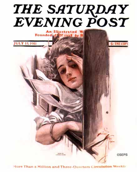 Harrison Fisher Cover Artist Saturday Evening Post 1911_07_15 | The Saturday Evening Post Graphic Art Covers 1892-1930