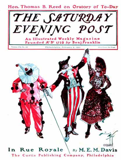 Harrison Fisher Saturday Evening Post 1901_02_09 | The Saturday Evening Post Graphic Art Covers 1892-1930