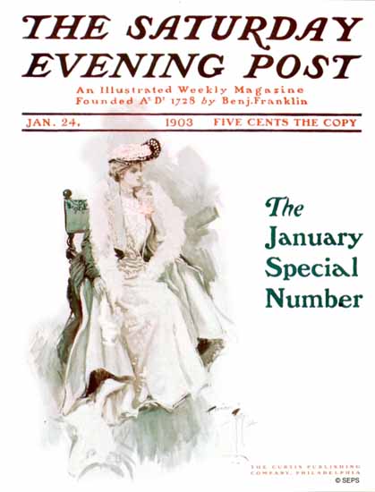 Harrison Fisher Saturday Evening Post 1903_01_24 | The Saturday Evening Post Graphic Art Covers 1892-1930