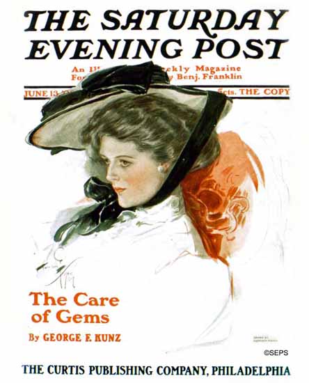 Harrison Fisher Saturday Evening Post 1908_06_13 | The Saturday Evening Post Graphic Art Covers 1892-1930