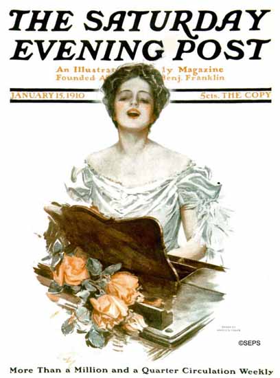 Harrison Fisher Saturday Evening Post 1910_01_15 | The Saturday Evening Post Graphic Art Covers 1892-1930