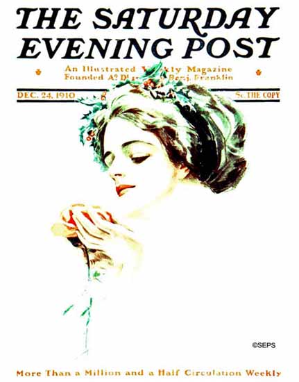 Harrison Fisher Saturday Evening Post 1910_12_24 | The Saturday Evening Post Graphic Art Covers 1892-1930