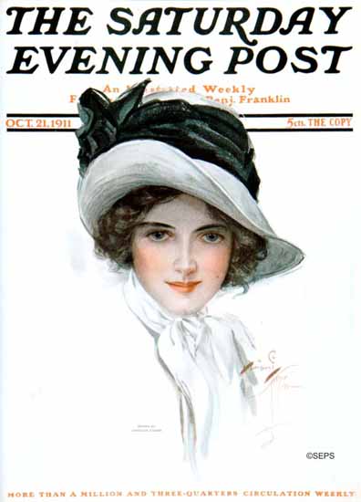 Harrison Fisher Saturday Evening Post 1911_10_21 | The Saturday Evening Post Graphic Art Covers 1892-1930