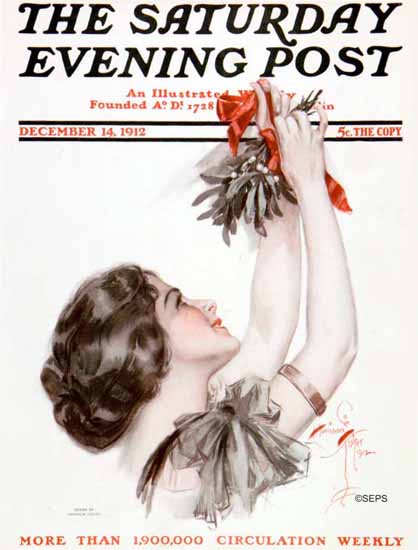 Harrison Fisher Saturday Evening Post 1912_12_14 | The Saturday Evening Post Graphic Art Covers 1892-1930