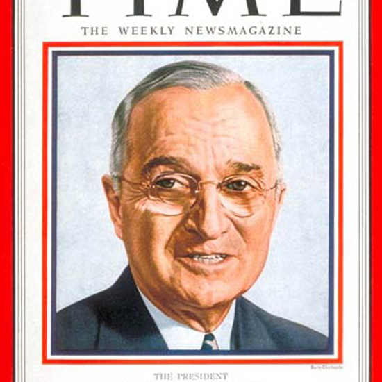 Harry S Truman Time Magazine 1951-04 by Boris Chaliapin crop | Best of Vintage Cover Art 1900-1970