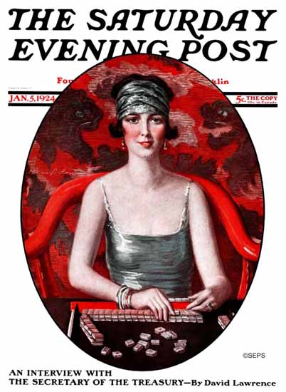 Harry Solon Saturday Evening Post Cover 1924_01_05 | The Saturday Evening Post Graphic Art Covers 1892-1930